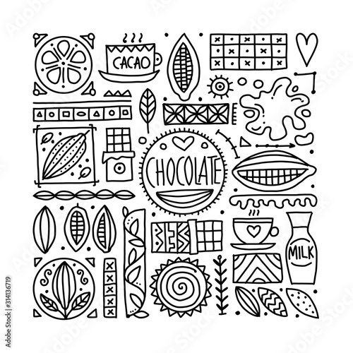 Chocolate, art background for your design