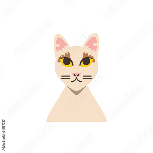 Cute white cat cartoon vector design