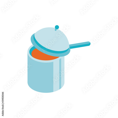 Isolated kitchen saucepan vector design