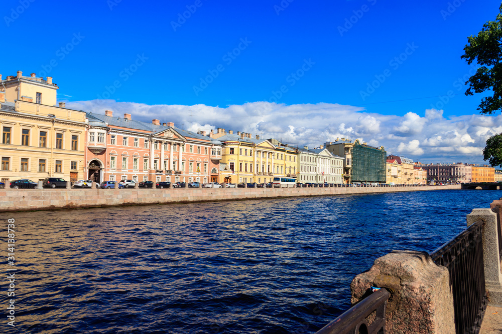 View of the Fontanka river in St. Petersburg, Russia