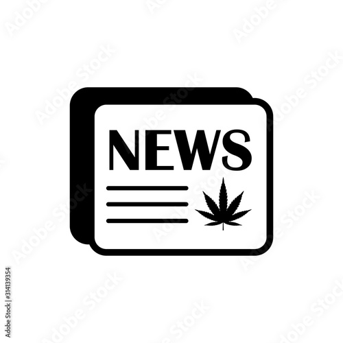  News of the legalization of marijuana. Vector icon isolated on white background.