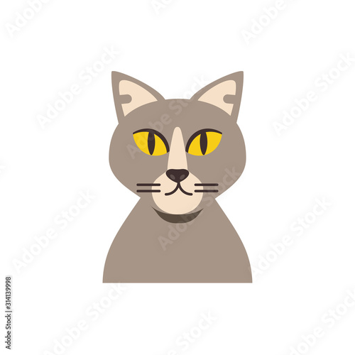 Cute light brown cat cartoon vector design