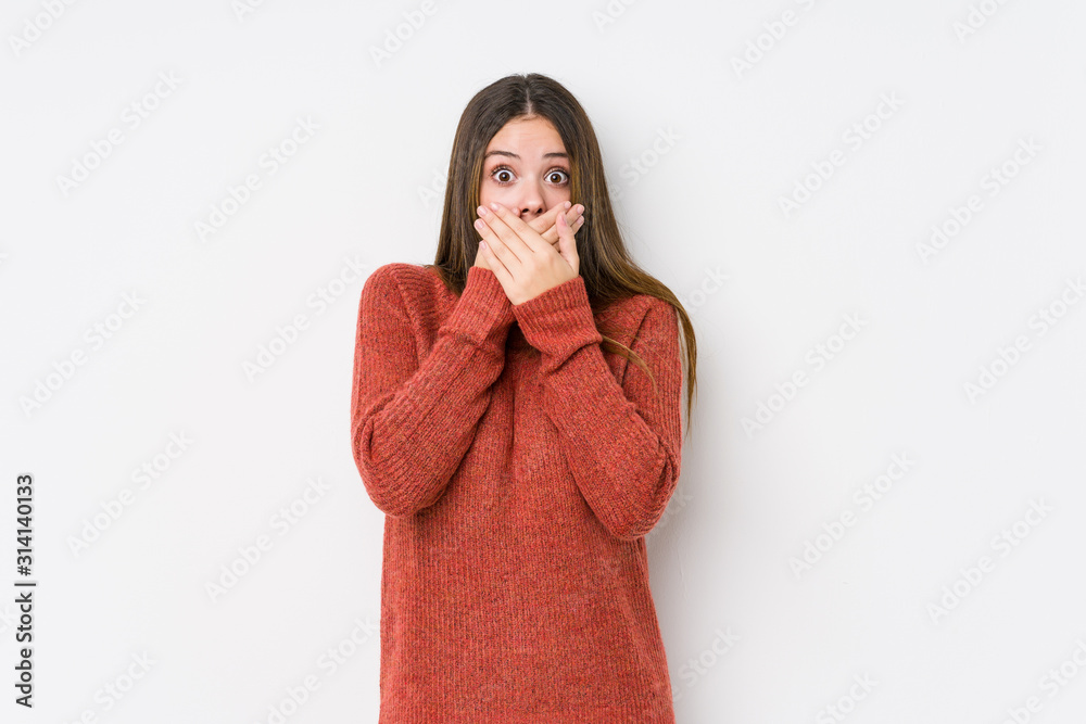 Young caucasian woman posing isolated Young caucasian woman posing isolated