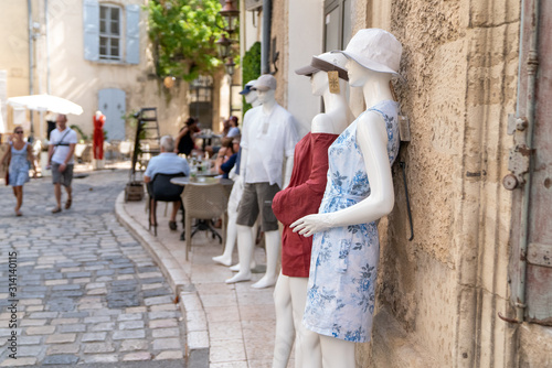 Women summer dresses on display at shop market street
