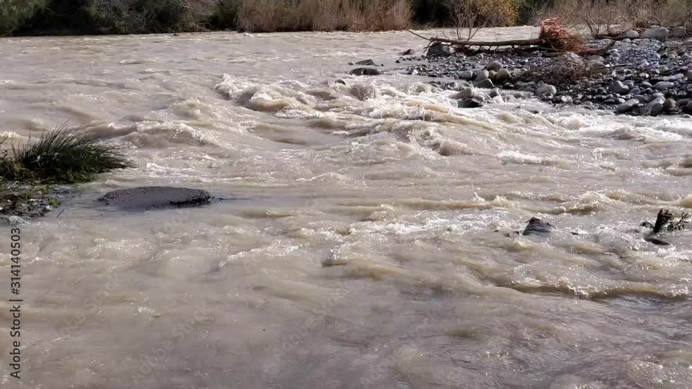 River flood dirty water flow motion,climate changes,nature disaster,science 4k River flood dirty water flow motion,climate changes,nature disaster,science 4k
