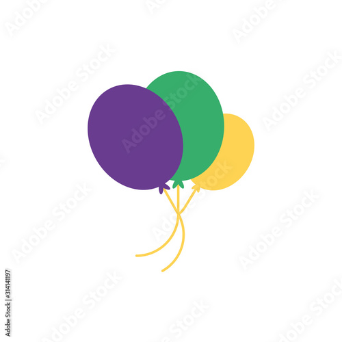 Isolated mardi gras balloons vector design