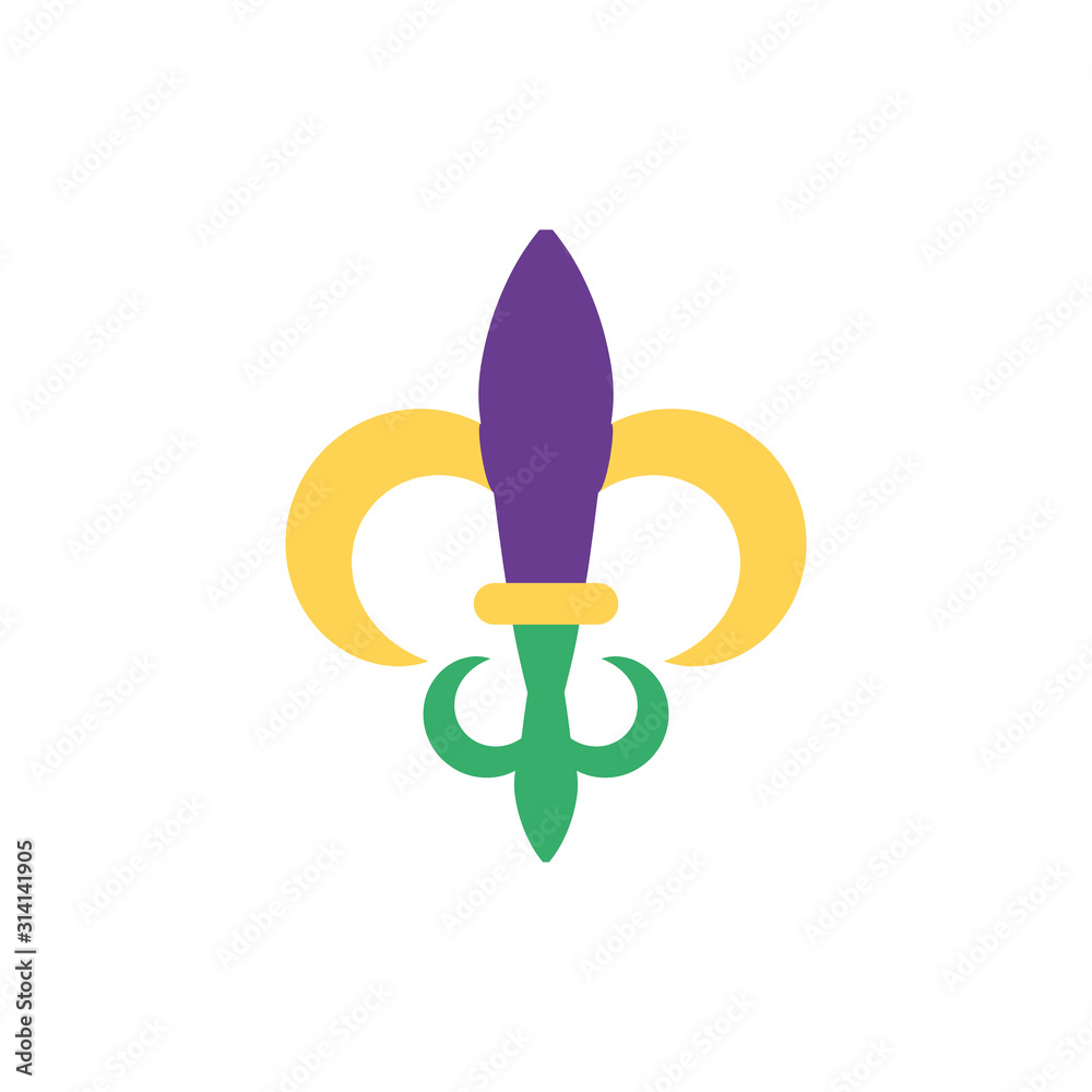 Isolated mardi gras fleur de lis vector design Isolated mardi gras fleur de lis vector design