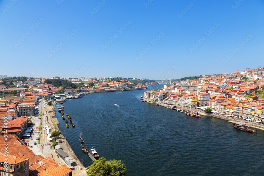 Portugal, Porto, view of the city and Douro's river early in the morning