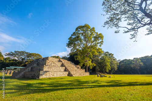 A Mayan pyramid in The Copan Ruins temples. Honduras photo