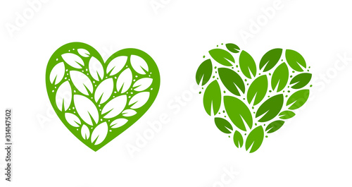 Ecology logo. Nature, natural label. Vector illustration