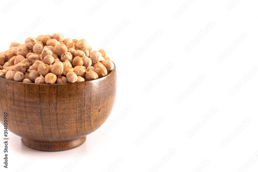 Bowl of Dry Chickpeas Isolated on a White Background Bowl of Dry Chickpeas Isolated on a White Background