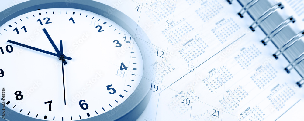 Fototapeta premium Clock and calendar