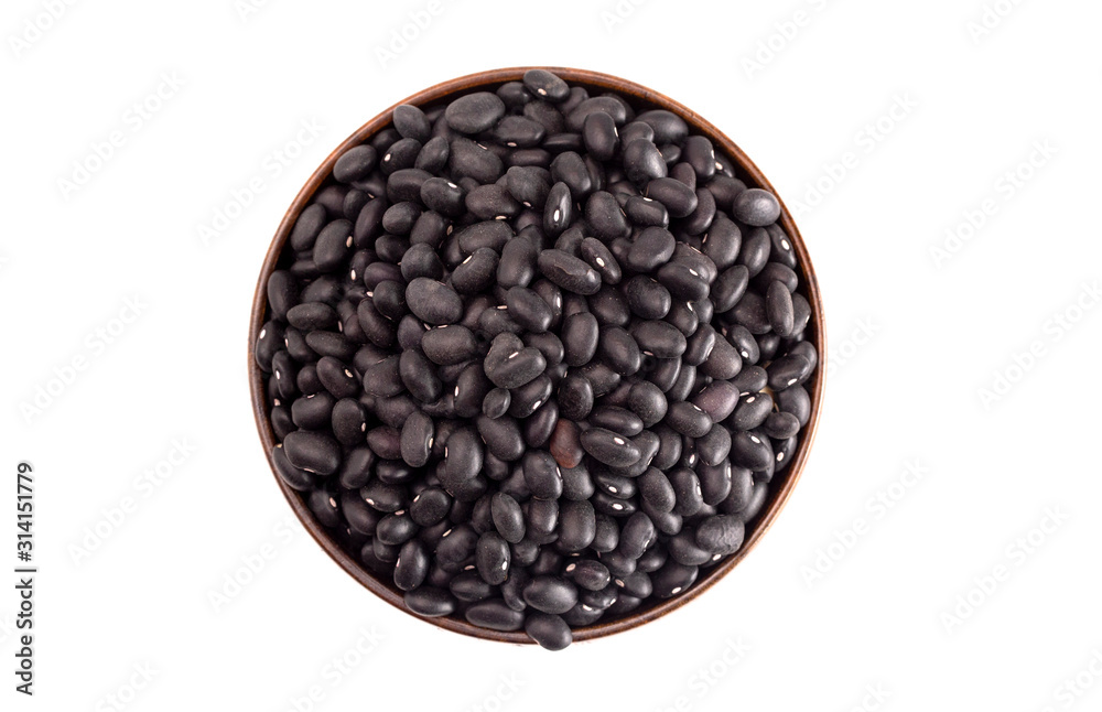 Bowl of Dry Black Beans Isolated on a White Background Bowl of Dry Black Beans Isolated on a White Background