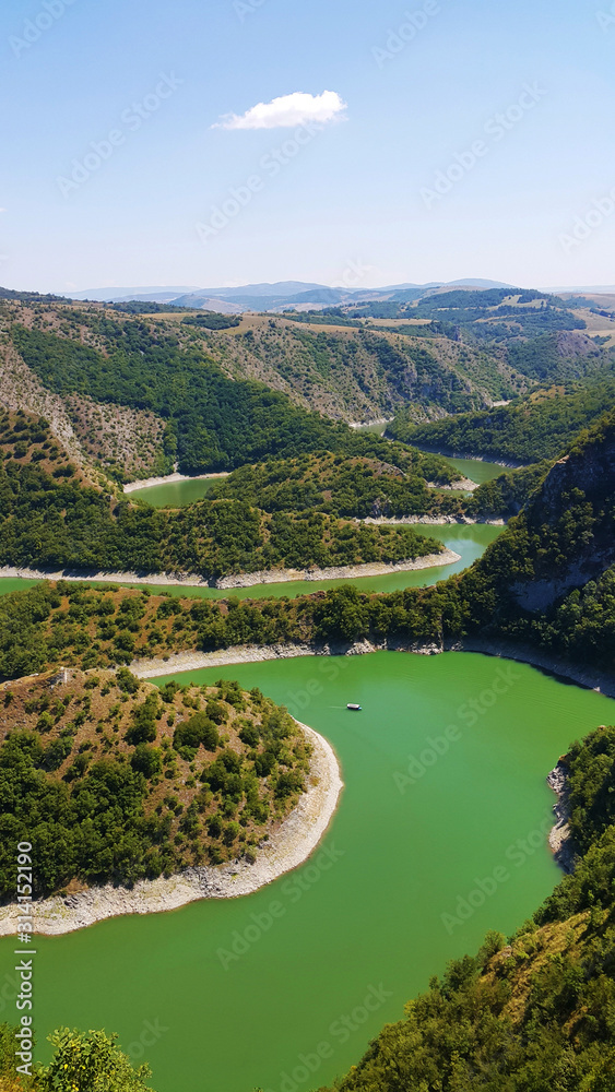 meander  of Uvac river beautiful sight seeing  Serbia Europe