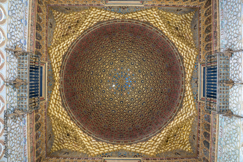 Arabic style dome of the Royal Palace in Seville, Spain