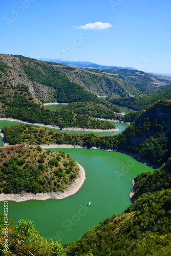 Fotografie meander  of Uvac river beautiful sight seeing  Serbia Europe