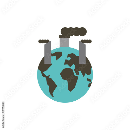 Isolated world chimney and smoke vector design