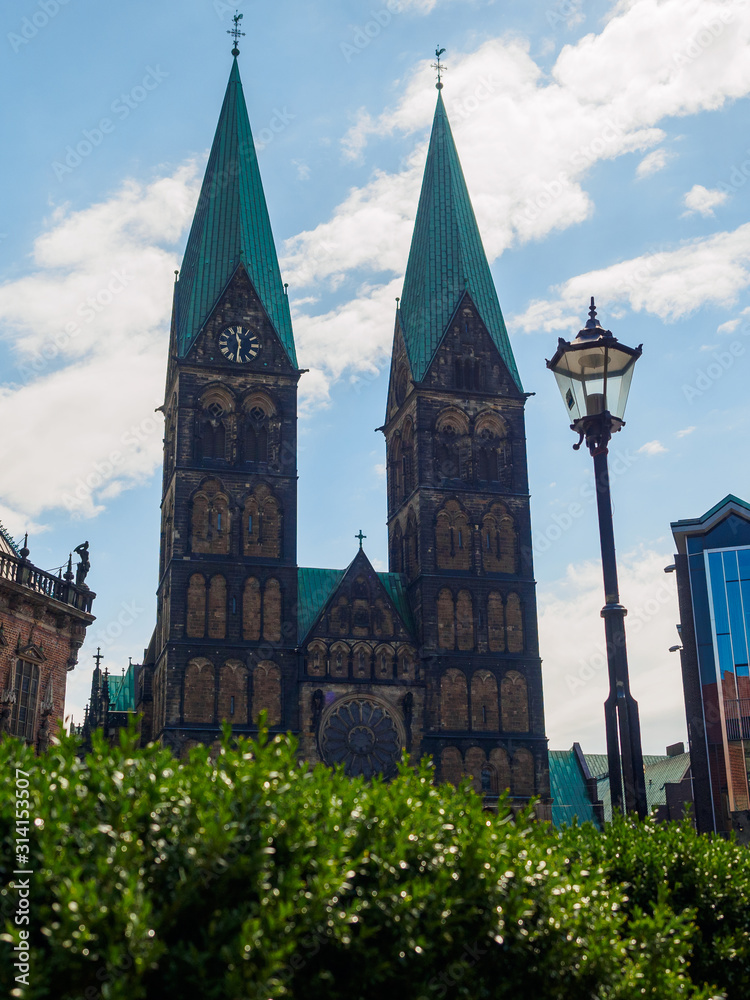 The Cathedral of Saint Peter (St. Petri Dom) on Market Square of Bremen, Germany