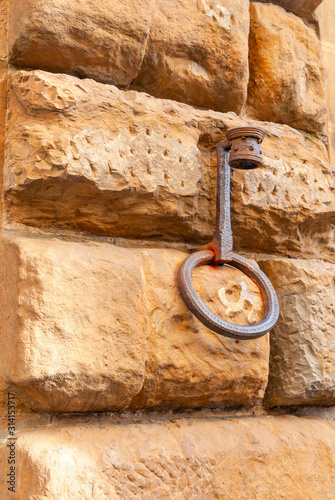 Facade detail of Medici home. Florence, Italy. photo