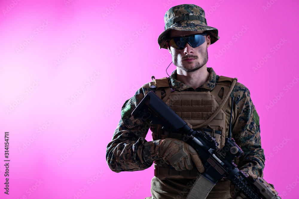 modern warfare soldier pink backgorund