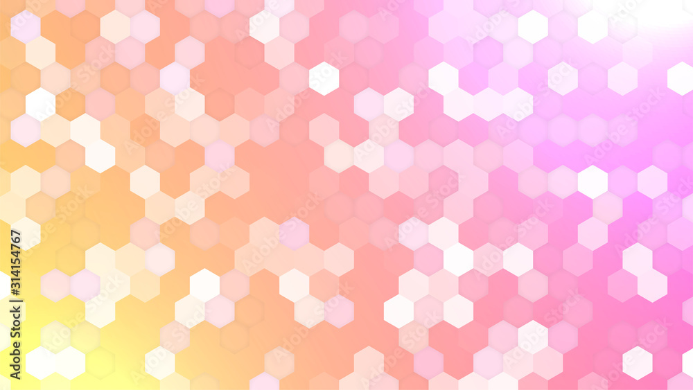 Hexagon abstract gradient backround. Honeycomb pattern. Futuristic sci-fi style. Modern look. Many Hexagon shapes in order. Banner, wallpaper, cover, poster flyer template. Stock vector illustration