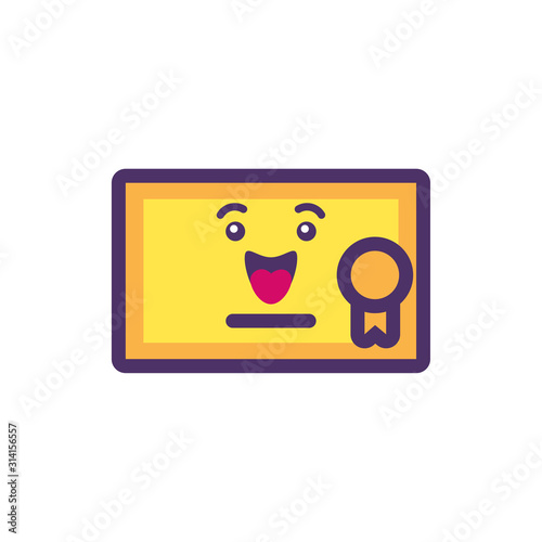 Kawaii diplom cartoon vector design