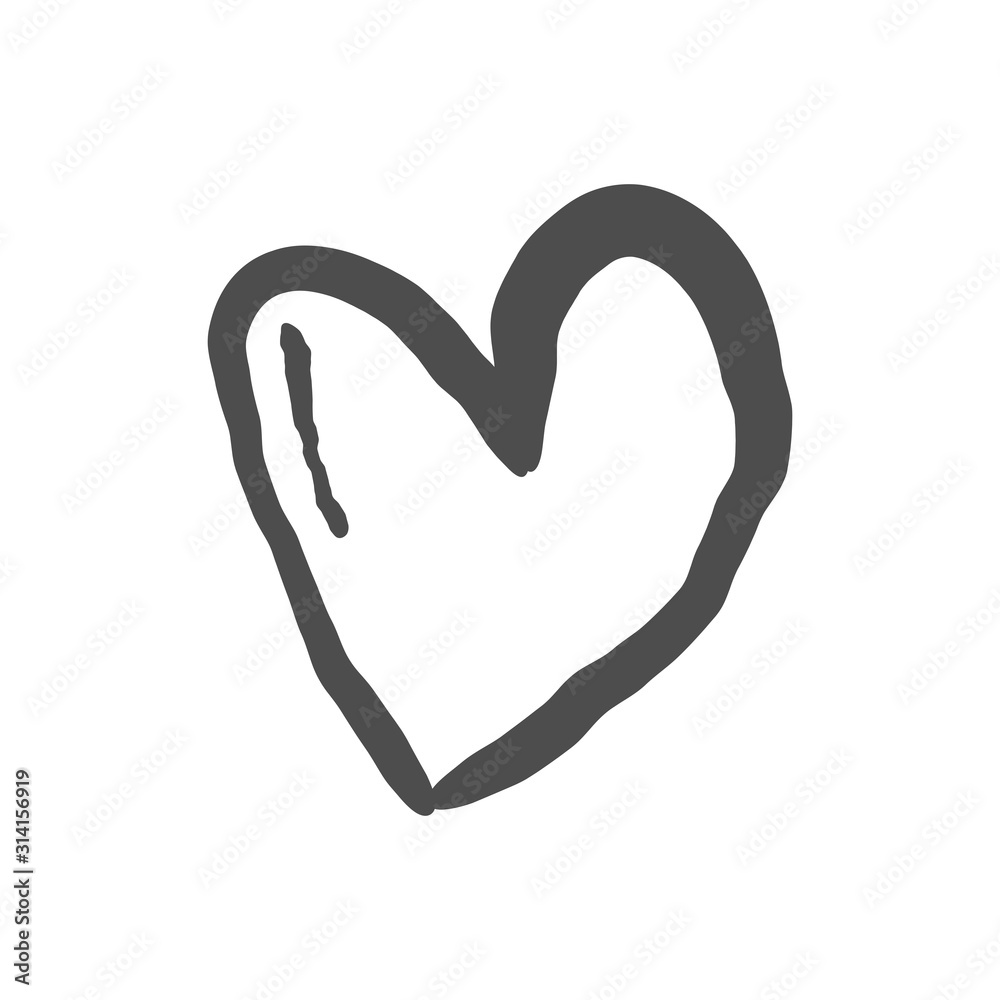Heart doodle, valentine's day love symbol. Hand drawn illustration. Heart doodle, valentine's day love symbol. Hand drawn illustration.