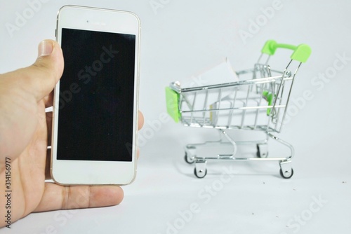 shopping cart with credit card