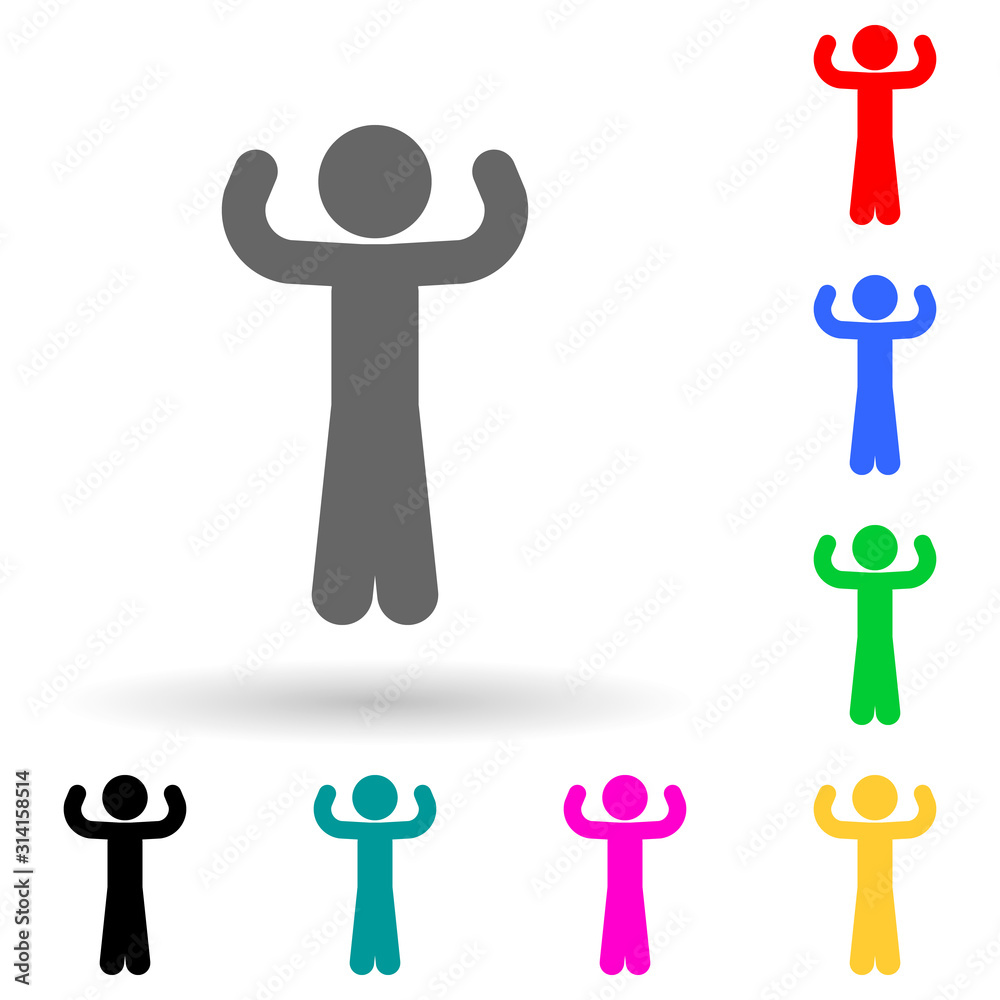 Child, fit multi color style icon. Simple glyph, flat vector of child icons for ui and ux, website or mobile application Child, fit multi color style icon. Simple glyph, flat vector of child icons for ui and ux, website or mobile application