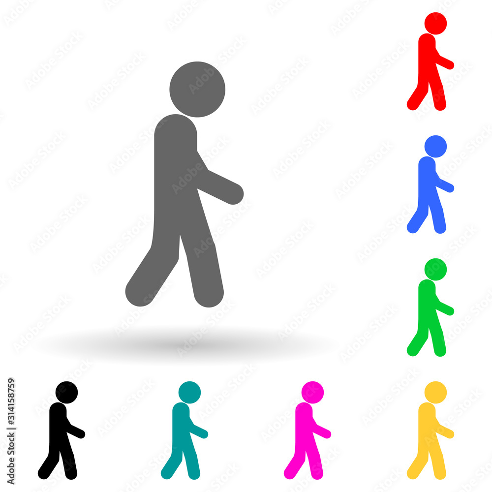 Child, walk multi color style icon. Simple glyph, flat vector of child icons for ui and ux, website or mobile application Child, walk multi color style icon. Simple glyph, flat vector of child icons for ui and ux, website or mobile application