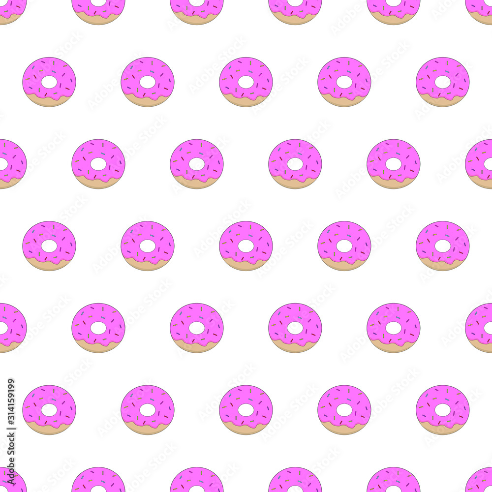 Vector seamless pattern with donuts  vector wallpapers, fabric, texture, background