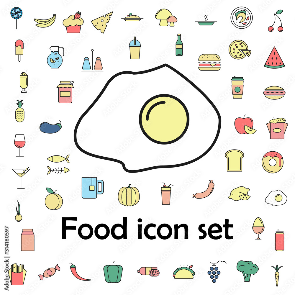 omelette colored icon. food icons universal set for web and mobile