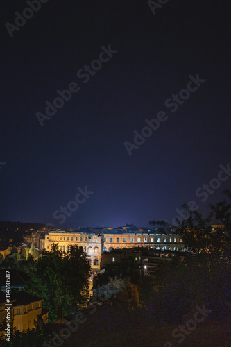 Magnificant Coloseum in Pula in Croatia, during night time photo