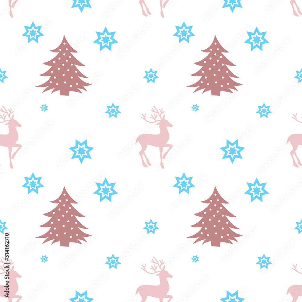 Christmas and New Year seamless holiday pattern design. Vector illustration.