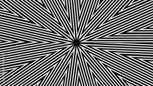 Rays Geometrical Star of Lines Black and White Abstract Background