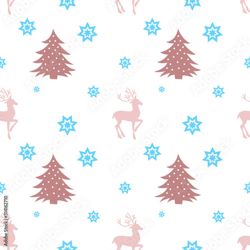 Christmas and New Year seamless holiday pattern design. Vector illustration. © sergeygerasimov