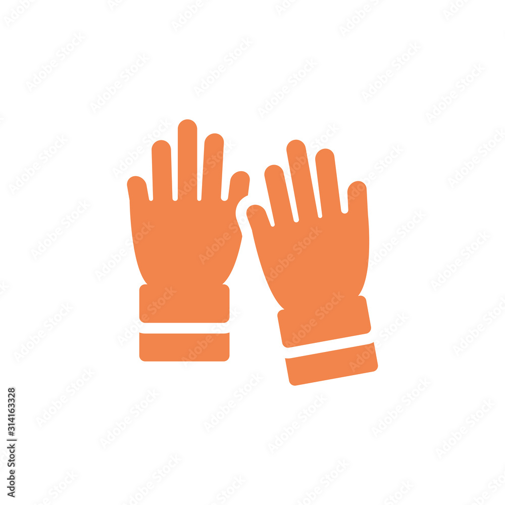 Obraz premium Isolated construction gloves vector design