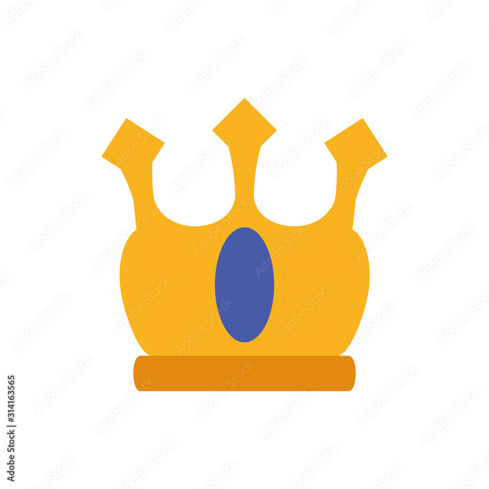 Isolated king blue and gold crown vector design