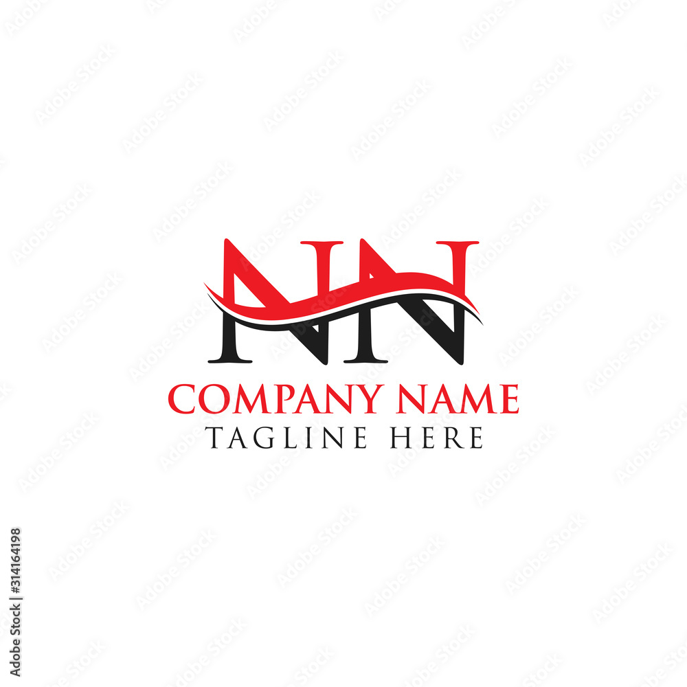 Initial Letter NN Logo Design With Red And Black Vector Template. Creative NN Letter Logo Design