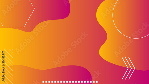Orange shapes abstract with modern gradient background. Use for modern design, cover, template, decorated, brochure, flyer.