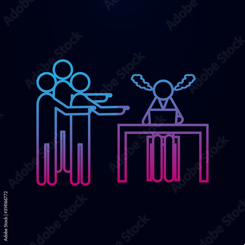 Tired subordinate and managers points with fingers nolan icon. Simple thin line, outline vector of team work icons for ui and ux, website or mobile application