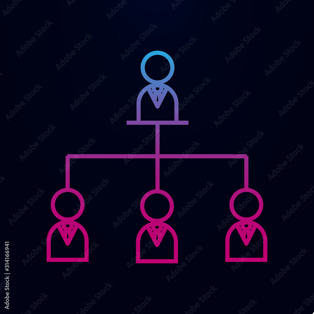 Organizational chart line nolan icon. Simple thin line, outline vector of team work icons for ui and ux, website or mobile application Organizational chart line nolan icon. Simple thin line, outline vector of team work icons for ui and ux, website or mobile application