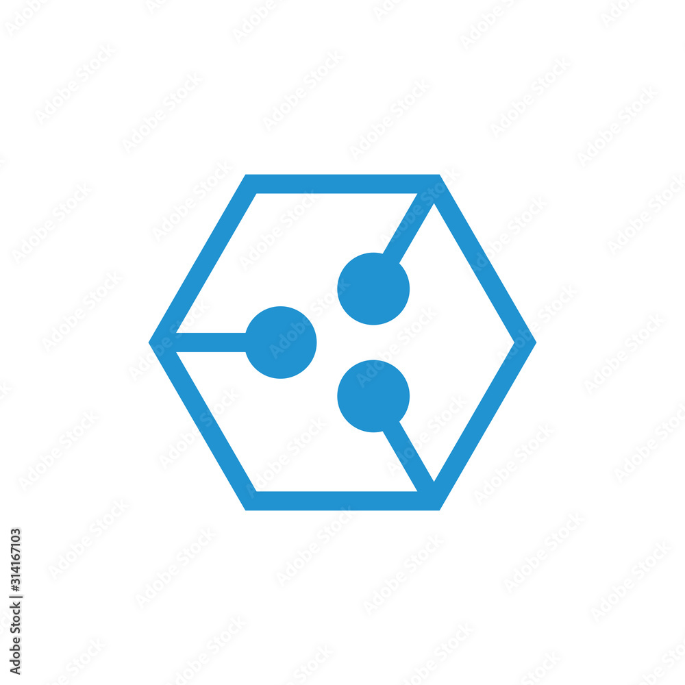hexagonal line dots abstract logo vector hexagonal line dots abstract logo vector