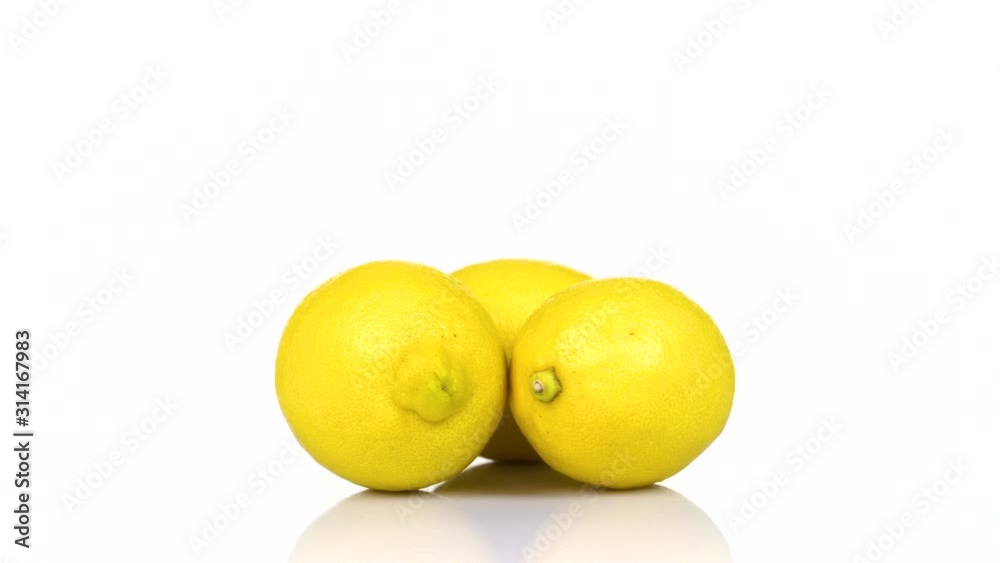 Lemon rotating on white background Lemon rotating on white background
