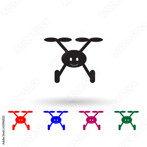 Small cute helicopter toy multi color icon. Simple glyph, flat vector of toys icons for ui and ux, website or mobile application