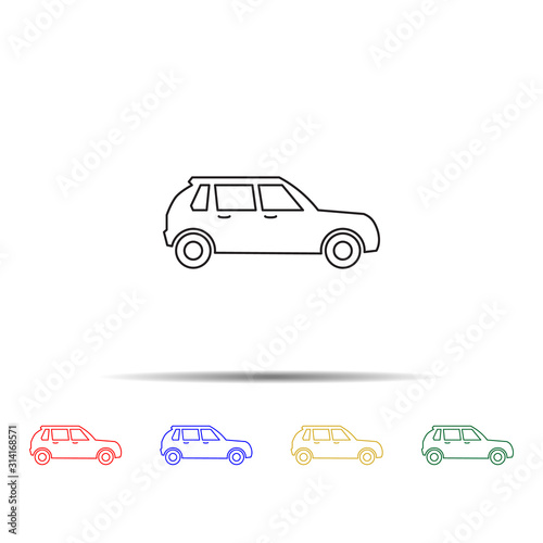 car multi color style icon. Simple thin line, outline vector of transport icons for ui and ux, website or mobile application