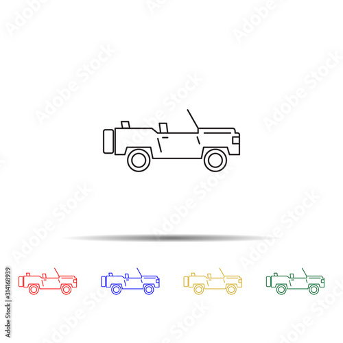 army 4x4 car multi color style icon. Simple thin line  outline vector of transport icons for ui and ux  website or mobile application