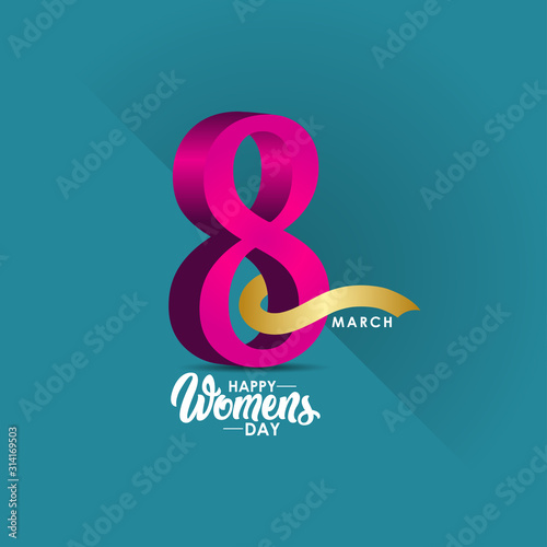 Happy Women's Day Celebration March 8 Vector Template Design Illustration