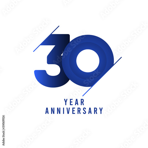30 Years Anniversary Celebration Vector Template Design Illustration