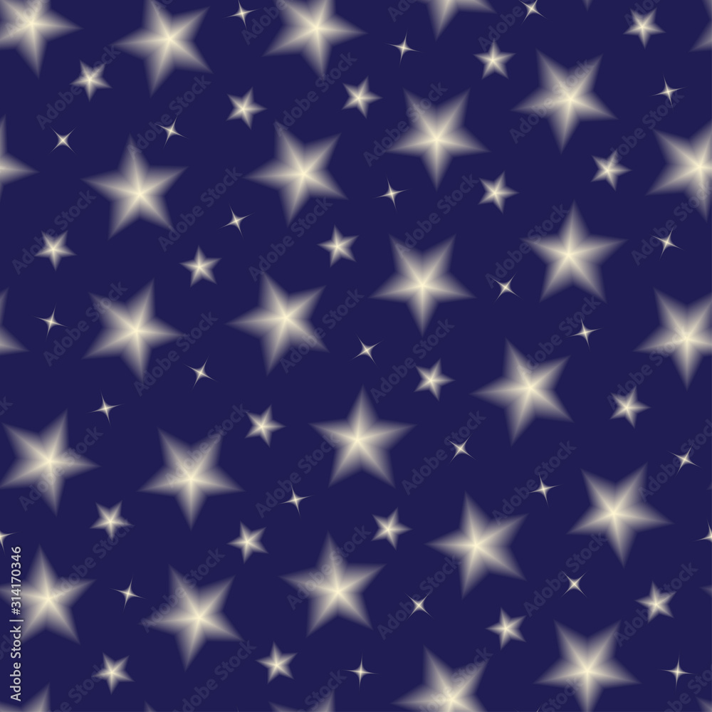 Stars on blue background seamless pattern. Starry night sky. Stars on blue background seamless pattern. Starry night sky.